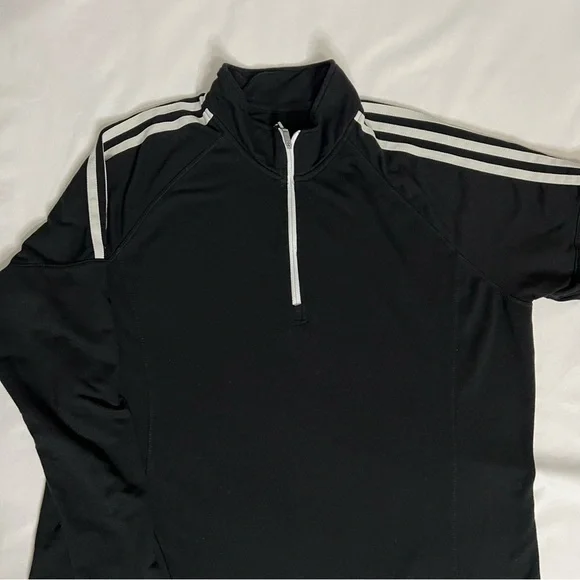 Men’s Adidas Golf 3-Stripes 1/4 ZIP Layering Top, Color Black, Size XL - Picture 3 of 7